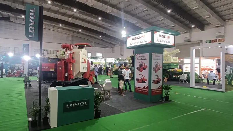 Custom exhibition stall designed and fabricated by ADMUG Studio for Weichai Lovol