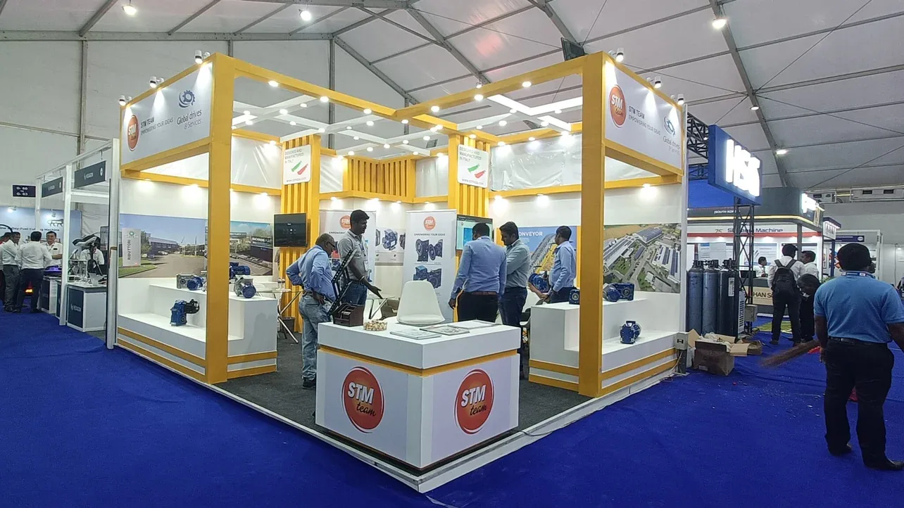 Island exhibition stall built by ADMUG Studio