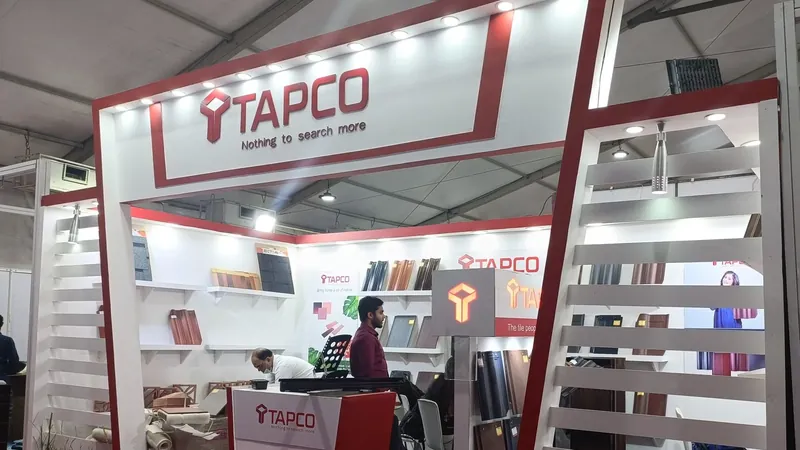 Corner exhibition stall designed and fabricated by ADMUG Studio for Tapco